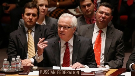 El representante ruso en el Consejo de Seguridad de la ONU planta cara a las potencias occidentales, que aún no salen del asombro por la rápida respuesta de Moscú ante el golpe de Estado ern Ucrania. © REUTERS Shannon Stapleton.
